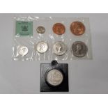 8 COINS INCLUDING 1926 AUSTRIAN FLORIN HIGH GRADE SOME LUSTRE AND 1965 NEW ZEALAND SEALED B.UNC