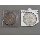 2 NETHERLANDS SILVER COINS 1929 AND 1930 2.5 GUILDERS