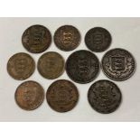 JERSEY COINAGE MAINLY VICTORIA AND OTHER GEORGE V COINS, HIGH GRADES