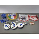 FOOTBALL INTEREST ITEMS FIFA WORLD CUP TO INCLUDE KEYRINGS BADGES ETC