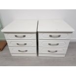 A PAIR OF WHITE PAINTED BEDSIDE DRAWERS 52.5 X 59.5 X 56.5CM
