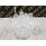 A LARGE QUANTITY OF GLASSWARE TO INCLUDE BOHEMIAN CRYSTAL WITH THE PIN WHEEL PATTERN ETC