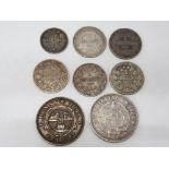 8 SOUTH AFRICAN SILVER COINAGE, 1892 1D, 1895 6D, 1894, 1896, 1897 ETC