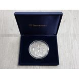 999 PURE SILVER 5 OUNCE COMMEMORATIVE MEDALLION IN DISPLAY CASE