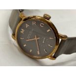 STAINLESS STEEL MARC BY MARC JACOBS WRISTWATCH, GENUINE LEATHER STRAP