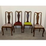 4 MAHOGANY QUEEN ANNE STYLE CHAIRS