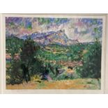 A LIMITED EDITION COLOUR PRINT AFTER ROLF HARRIS ‘MONT SAINTE VICTOIRE (HOMAGE TO CEZANNE)’ SIGNED