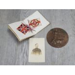 WW1 DEATH PLAQUE/PENNY AND CHRISTMAS CARD