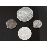 4 OLD COINS MAINLY HAMMERED 1567 ELIZABETH 1