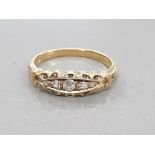 18CT GOLD RING WITH 5 DIAMONDS IN CENTRE SETTING L1/2 2.4G GROSS