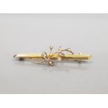 9CT YELLOW GOLD SEED PEARL BROOCH 1.7G GROSS