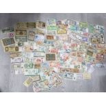 WORLD ACCUMULATION OF OVER 200 BANKNOTES IN MIXED CIRCULATED GRADES