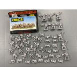 A COLLECTION OF LEAD FIGURES FROM THE CLASSIC WARGAME DEMONWORLD INCLUDES ORC, GOBLINS, OGRES AND