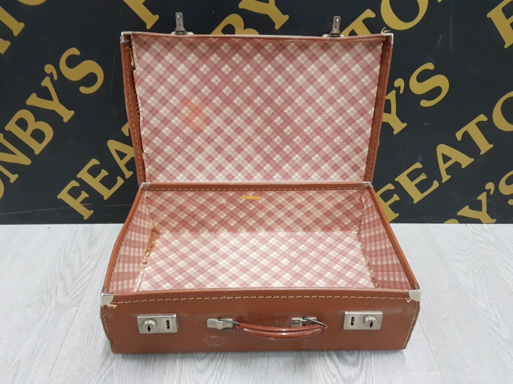 VINTAGE LEATHER NOTON KUGGAAGE SUITCASE - Bild 2 aus 3