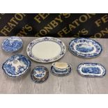 ROYAL WORCESTER AVON SCENES MEAT DISH GRAVY BOAT AND SAUCER AND SANDWICH PLATE TOGETHER WITH SIMILAR