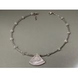 ROSE QUARTZ BEAD NECKLET