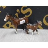 VINTAGE BESWICK SHETLAND PONY TOGETHER WITH ANOTHER BESWICK HORSE