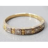 18CT GOLD 5 STONE DIAMOND 1/2 ETERNITY RING MAKER CHARLES GREEN AND CO HM BIRM 1970/71 2.0G GROSS
