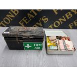 VINTAGE METAL FIRST AID BOX AND FIRST AID KIT