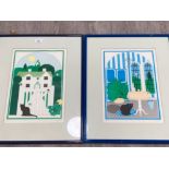 A PAIR OF COLOUR PRINTS AFTER ROGER GREEN CAT BY A GATE AND IN AN ORANGERY FACSIMILE SIGNATURE 42