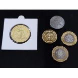 5 ROYAL MINT TRIAL COINAGE INCLUDING 2014, 2015, AND 2016 1 POUNDS AND 1994 2 POUND B.UNC
