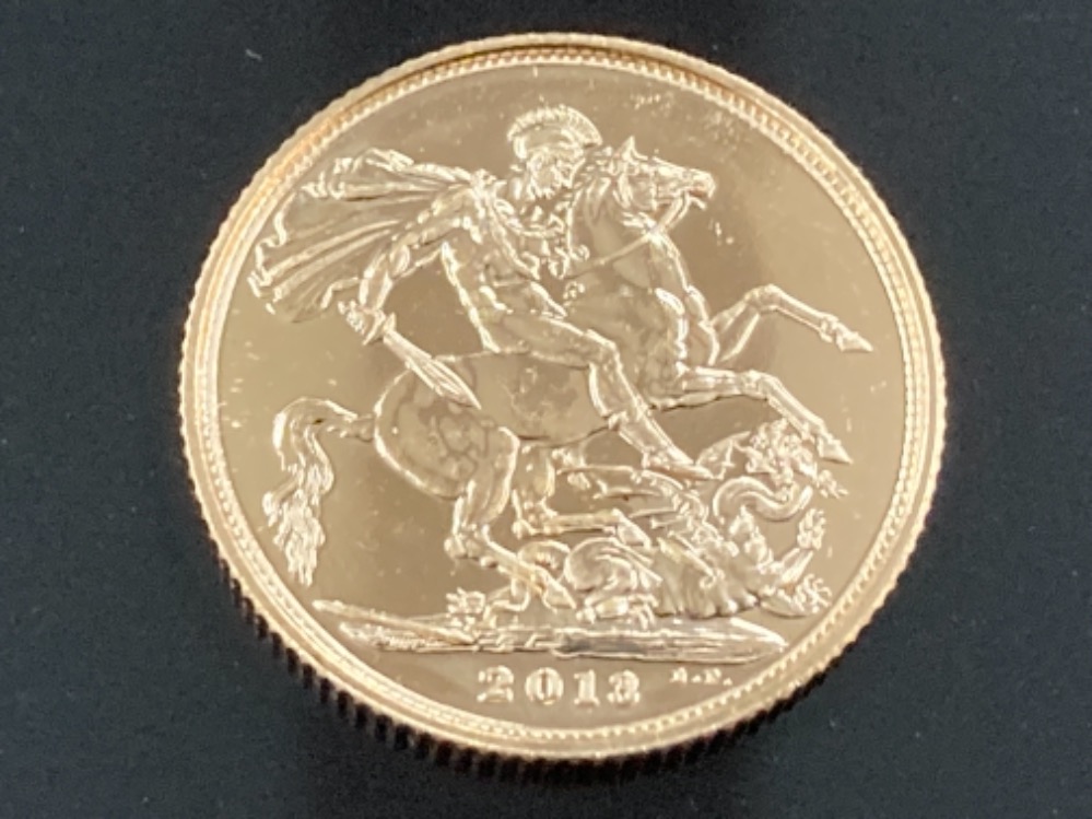 22CT GOLD 2013 FULL SOVEREIGN COIN