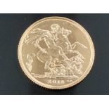 22CT GOLD 2013 FULL SOVEREIGN COIN