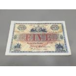 THE UNION BANK OF SCOTLAND LTD FIVE POUNDS BANKNOTE DATED 1939, PICK S811D FINE PLUS CONDITION