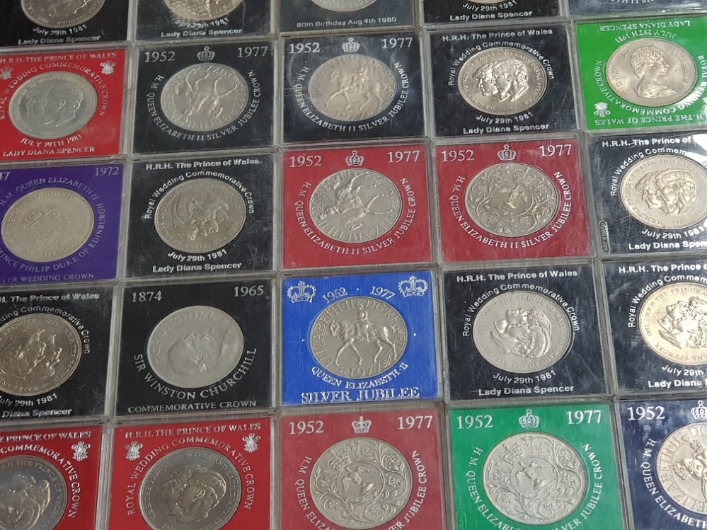 40 UK CROWNS ALL IN PLASTIC CASES FROM 1965 TO 1981 - Image 2 of 2