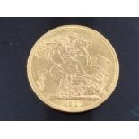 22CT GOLD 1911 FULL SOVEREIGN COIN