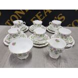 20 PIECES OF ROYAL STAFFORD COLUMBINE PATTERNED TEA CHINA