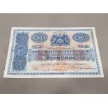 THE BRITISH LINEN BANK 1933 20 POUNDS BANKNOTE, LAST DATE AND PREFIX PICK 154 GOOD VF, VERY SCARCE