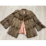 A LADIES RABBIT FUR JACKET SIZE 10 APPROX