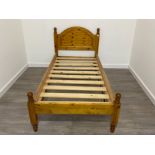 PINE SINGLE 3FT BED FRAME, FULL MEASUREMENTS 76 X 38 INCHES