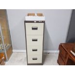 ANOTHER SILVER LINE 4 DRAWER METAL FILING CABINET TOGETHER WITH A BOX OF HANGING FILES