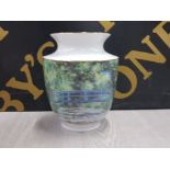 WEST GERMAN GOEBEL CLAUDE MONET LE BASSIN AUX NYMPHEAS VASE IN ORIGINAL BOX NUMBER 567 OF 1500 18CM