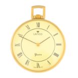 A mid 20th century manual gold wind pocket watch.Dial signed Lanci.Length 5cms.