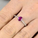 A Burmese pink sapphire single-stone ring,