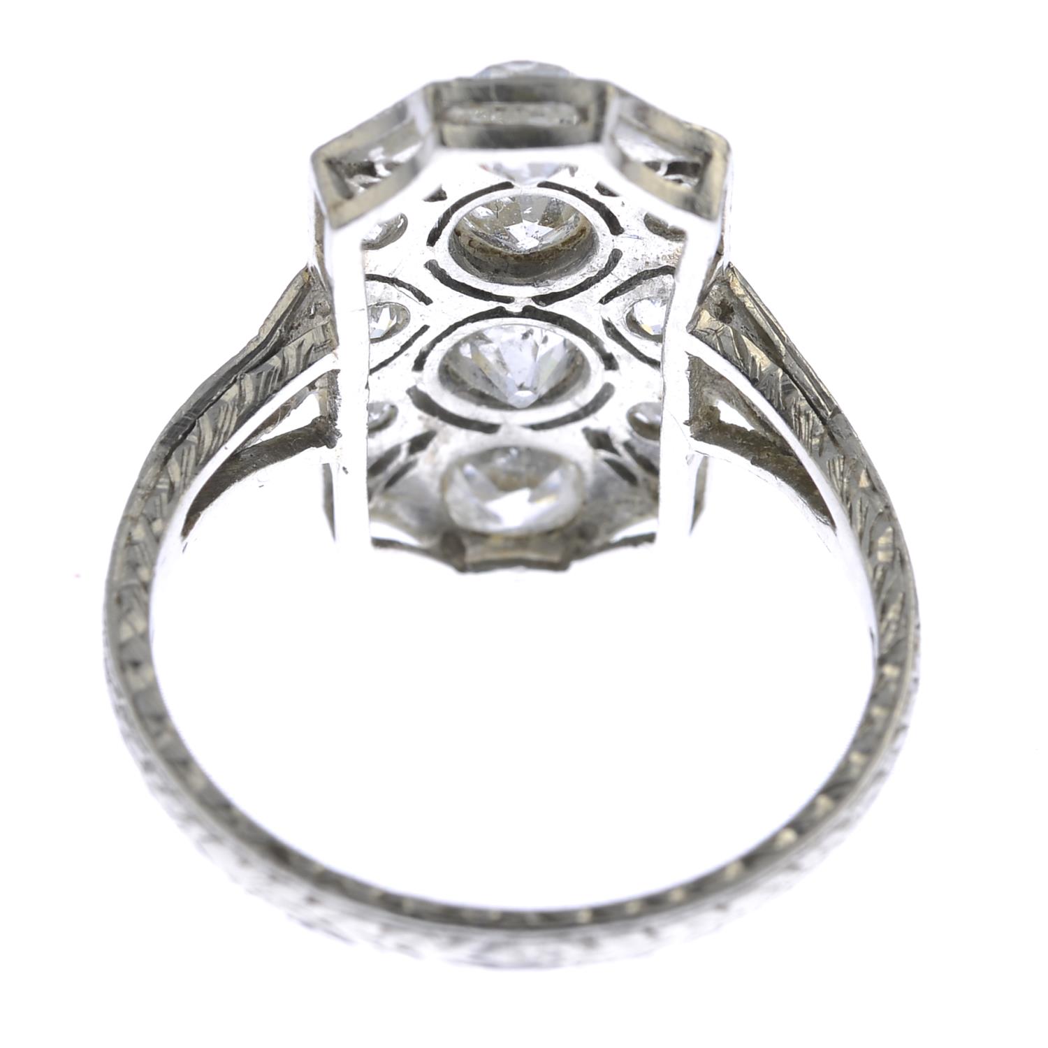 A platinum old and vari-cut diamond dress ring.Estimated total diamond weight 1.35cts, - Image 5 of 6