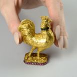 A 19th century 18ct gold cockerel/rooster figurine,