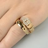 A brilliant-cut diamond 'Serpenti' ring,