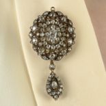 A late Victorian silver and gold rose-cut diamond floral cluster brooch,