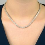 A brilliant-cut diamond necklace.