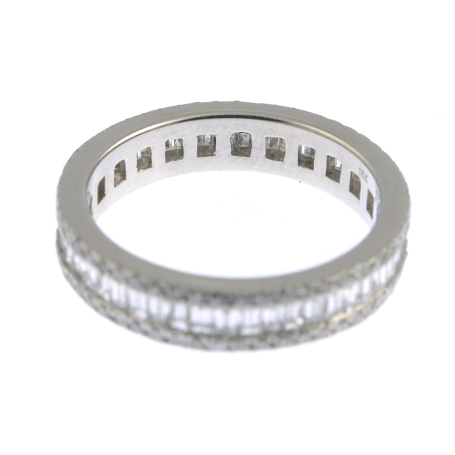 An 18ct gold baguette and brilliant-cut diamond full circle eternity ring.Estimated total diamond - Image 4 of 6