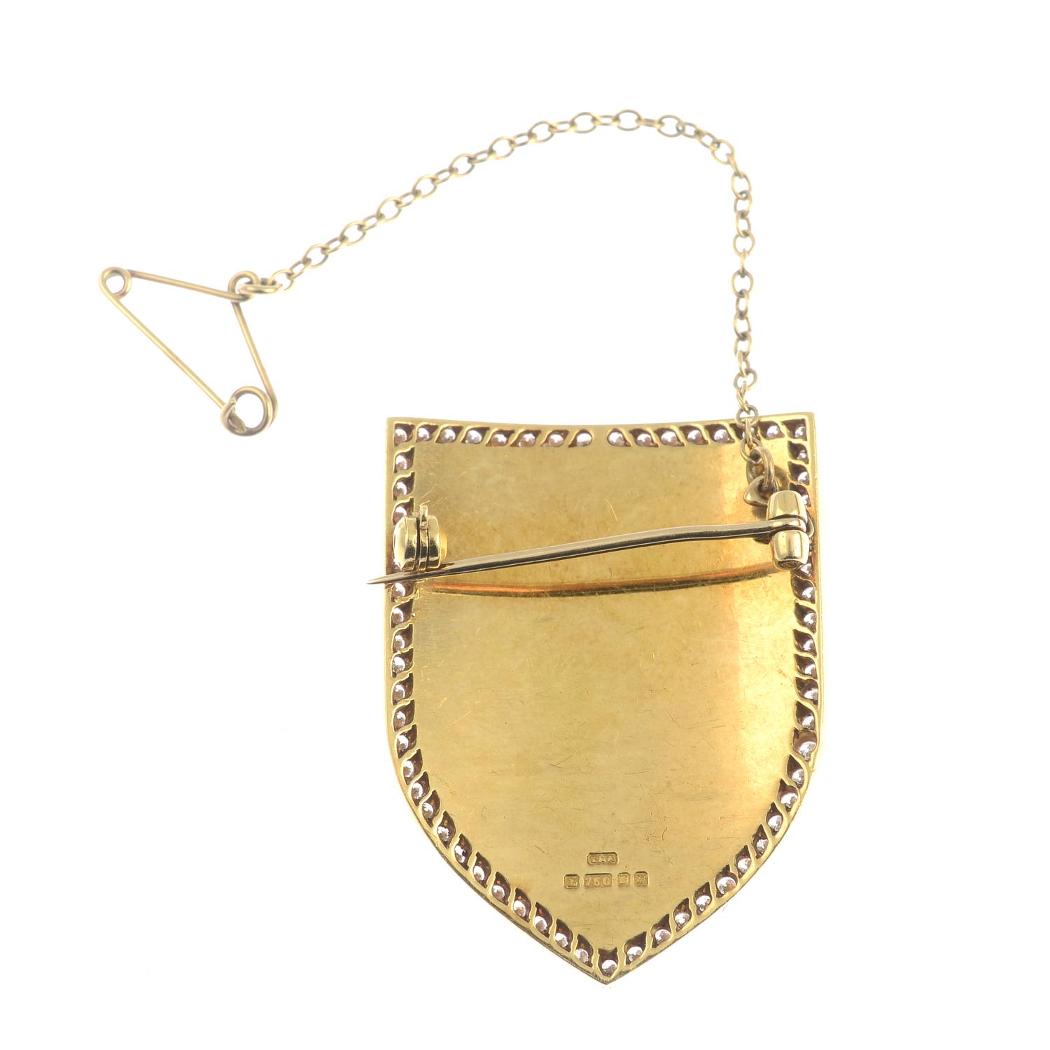 An 18ct gold diamond Football Association shield brooch. - Image 2 of 4