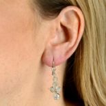 A pair of old-cut diamond earrings.Estimated total diamond weight 3.30cts,