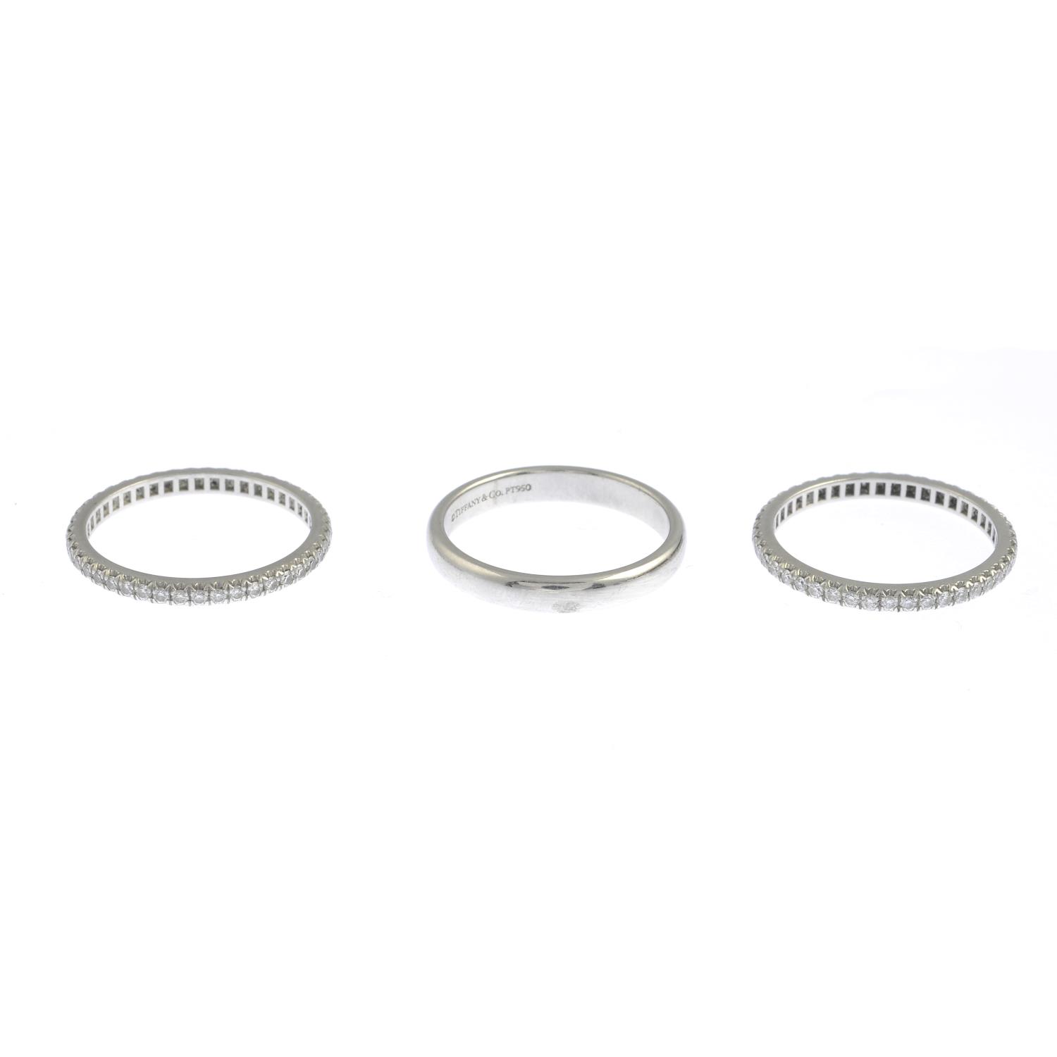 A band ring and two brilliant-cut diamond full eternity rings, - Image 4 of 5