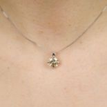 A brilliant-cut 'brown' diamond single-stone pendant,