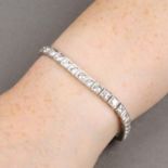 A mid 20th century platinum brilliant-cut diamond line bracelet,