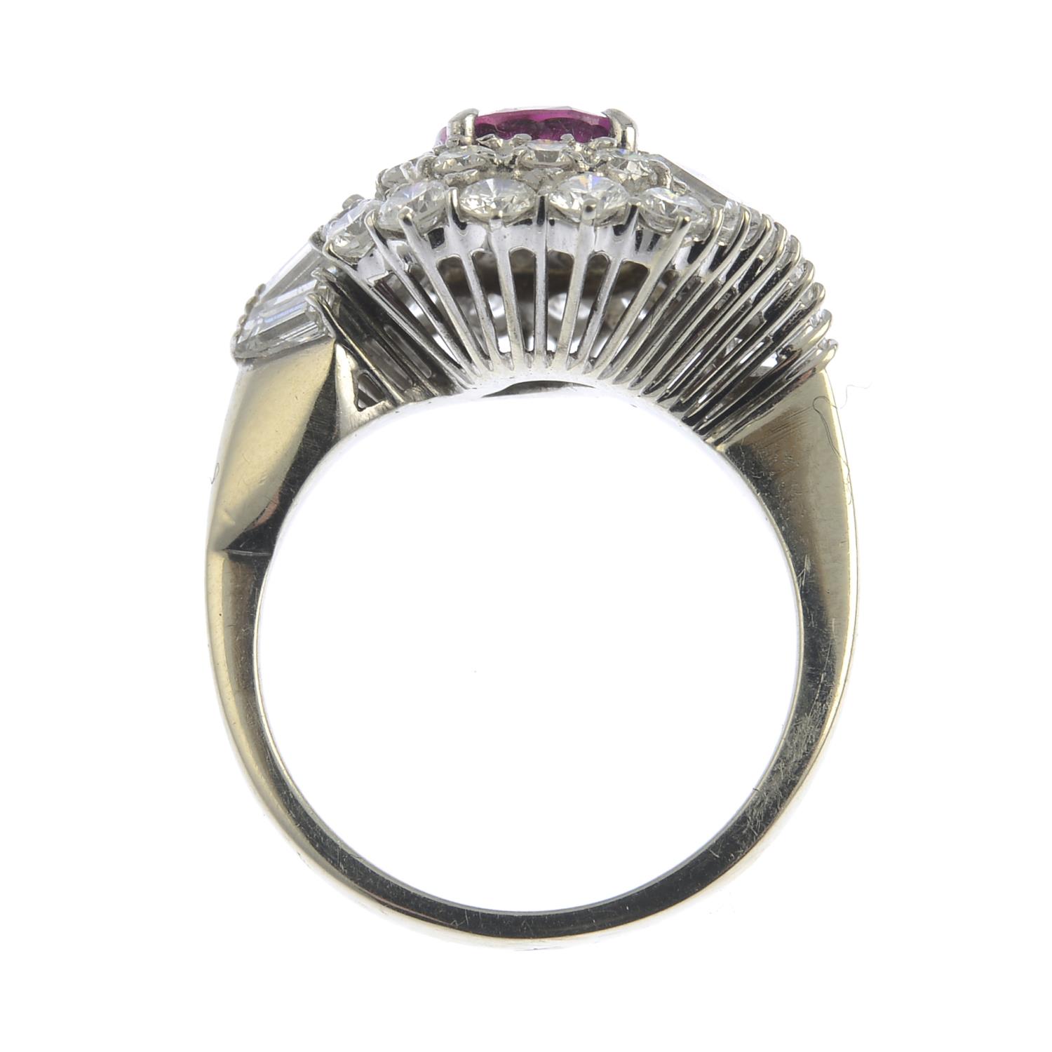 A ruby and vari-cut diamond dress ring.Ruby calculated weight 1.52cts, - Image 2 of 6